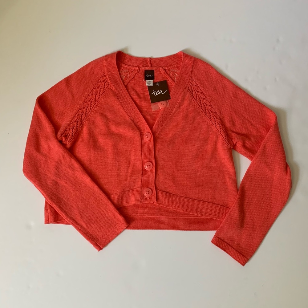 NEW Tea Collection Cropped Cardigan L 8 10